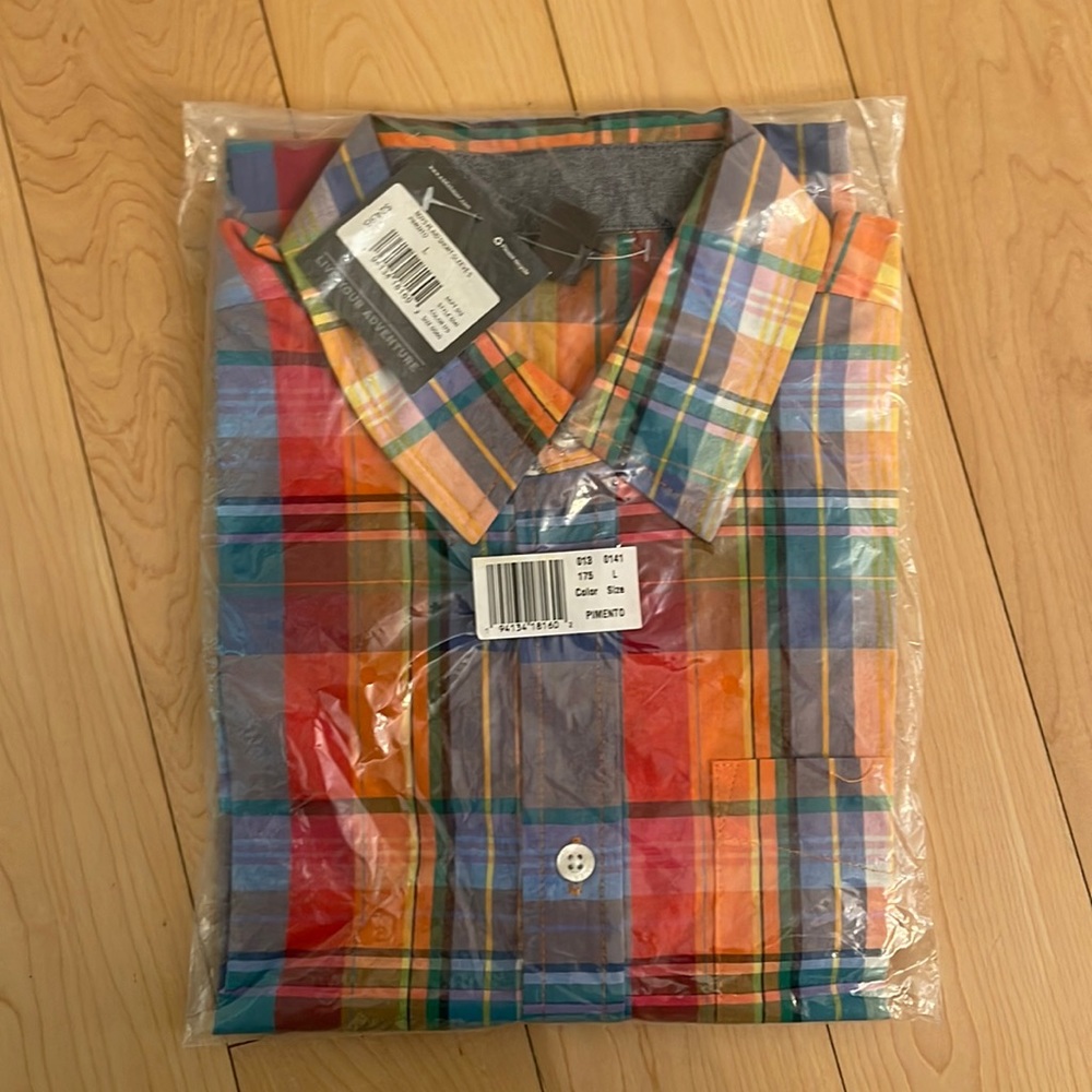 Eddie bower youth large button up plaid brand new